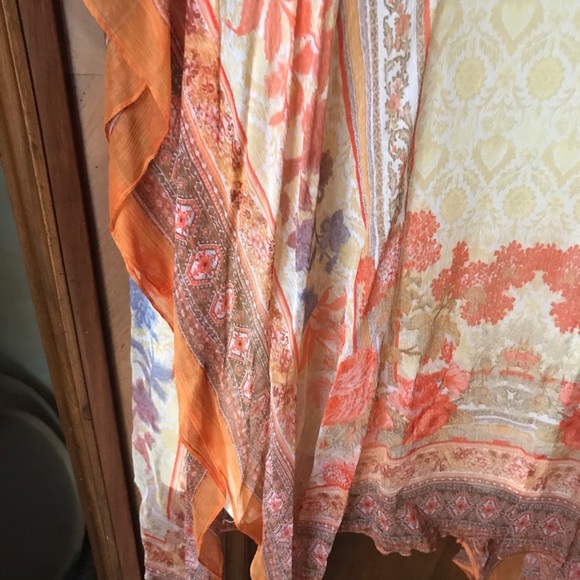 Sari Palace front beaded gown creme shawl pant - Picture 2 of 7